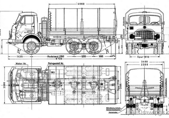 Steyr 680 M 3 (1967) чертежи (рисунки) грузовика